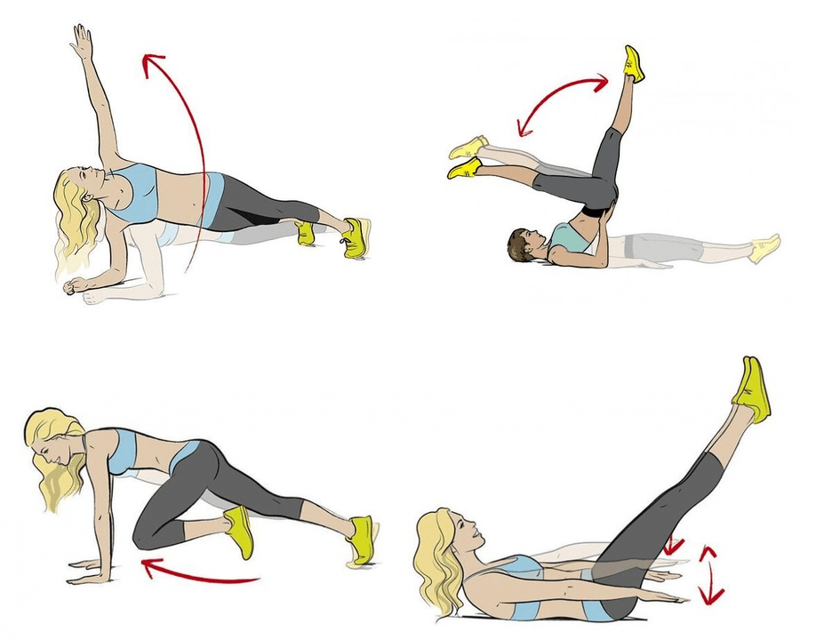 Weight loss exercises of the abdomen and sides